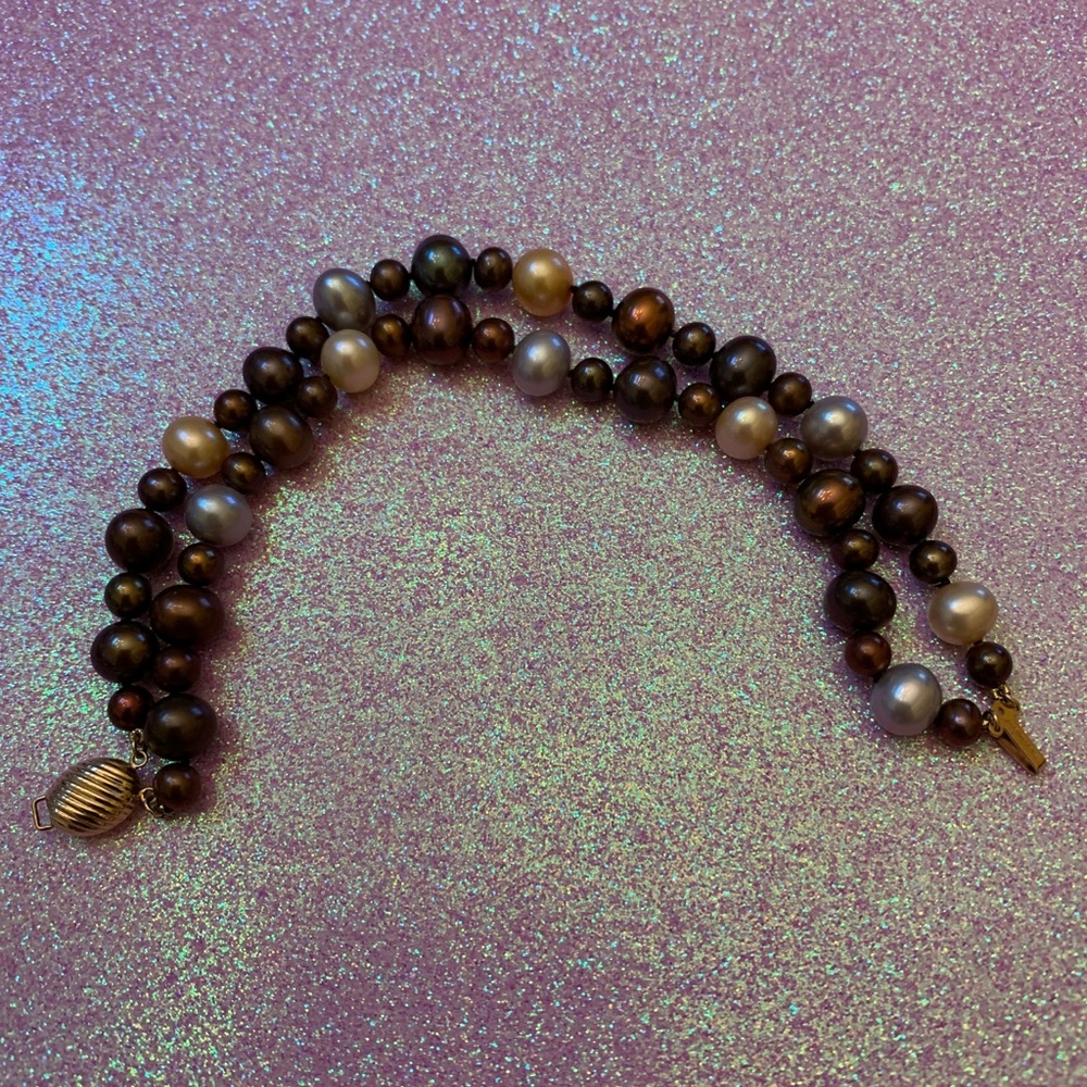 double strand cultured freshwater pearl bracelet